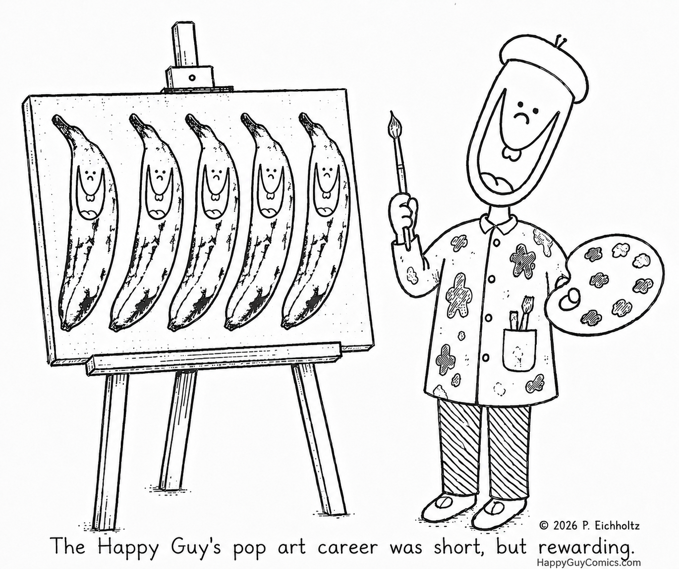 The Happy Guy’s pop art career was short, but rewarding.